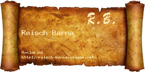 Reisch Barna névjegykártya